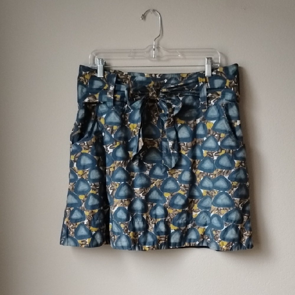 Antropologie Fei A-Line Blue Belted Women's Skirt